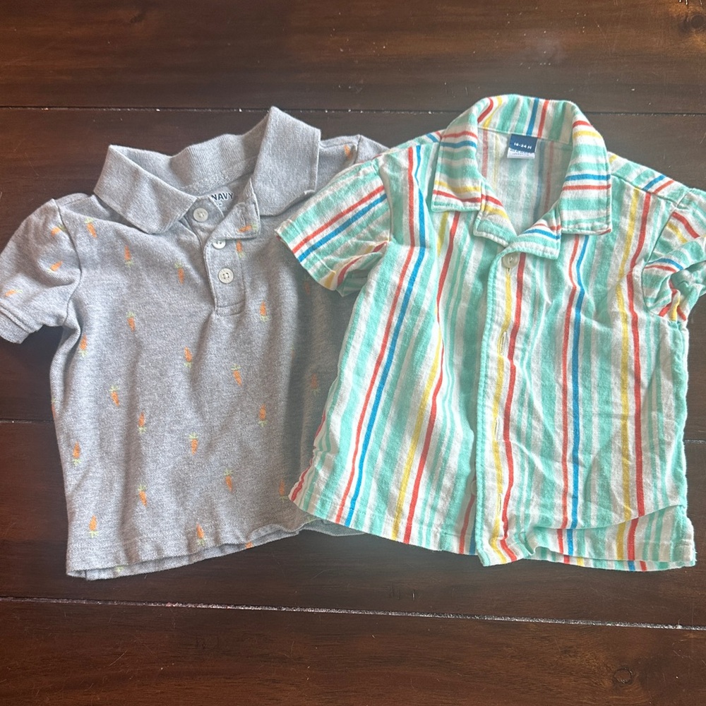 18-24 months Old navy  Gray and Striped Kids Polo Shirts
